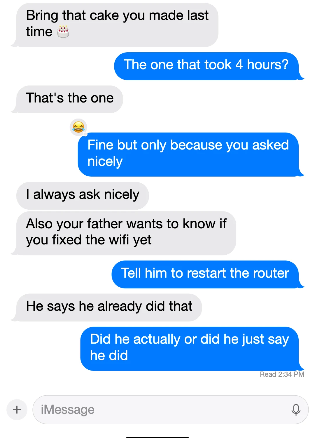 Blue Bubble · Current texting-story theme preview