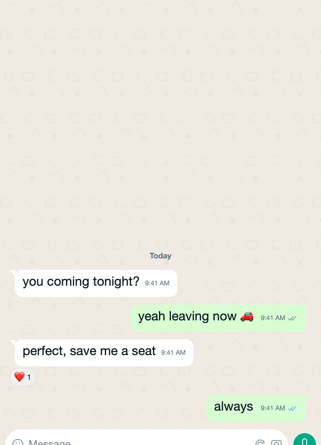 Green Chat · Current texting-story theme preview